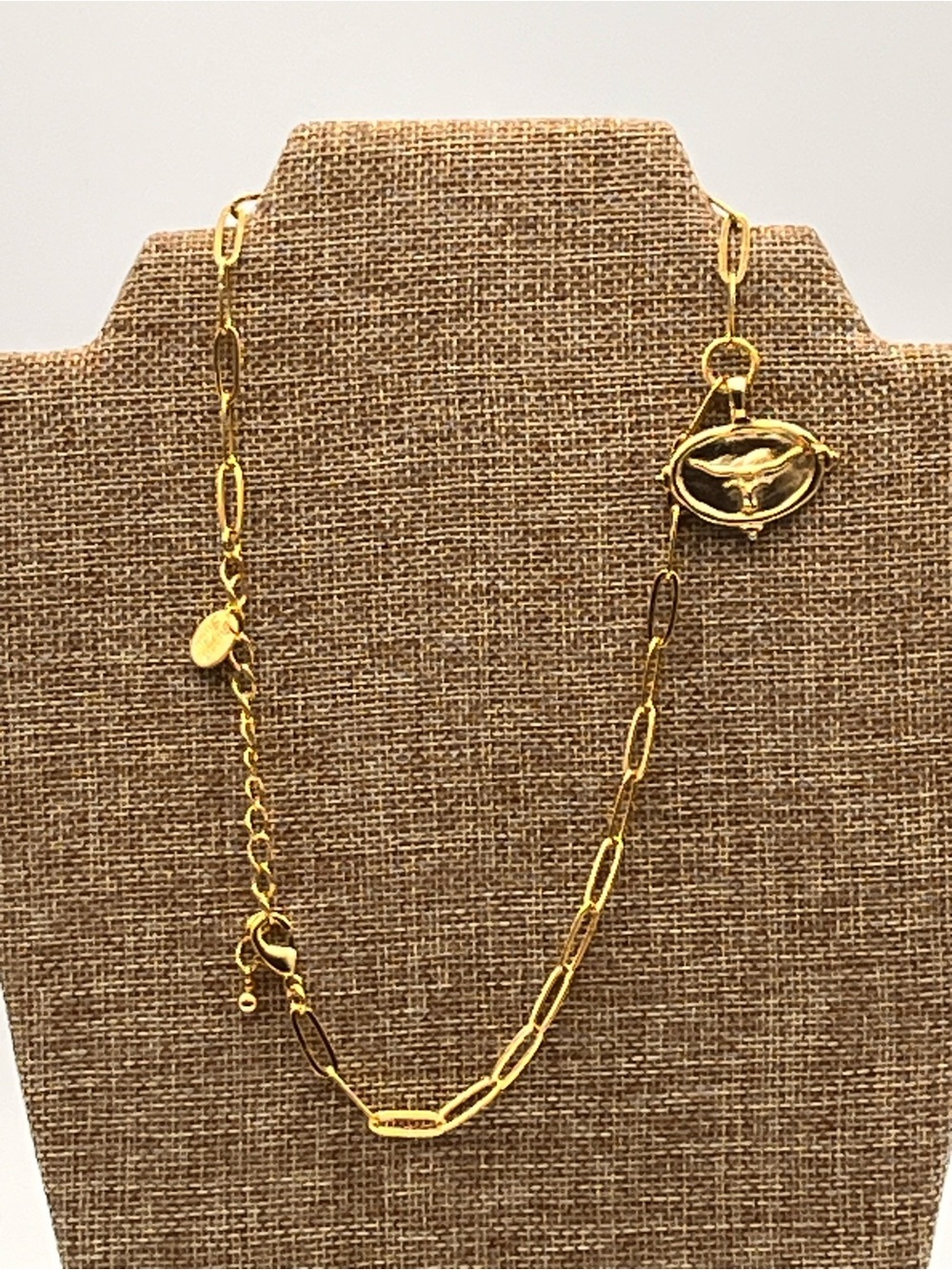 Susan Shaw Longhorn Paperclip Necklace 16-19" Lobster Claw Clasp Adjustable - Picture 6 of 6
